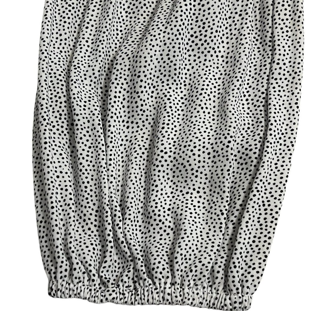 Adrianna Papell Women's Top Polka Dot Long Sleeve Size Small Relax Blouse Pleat - Picture 4 of 8